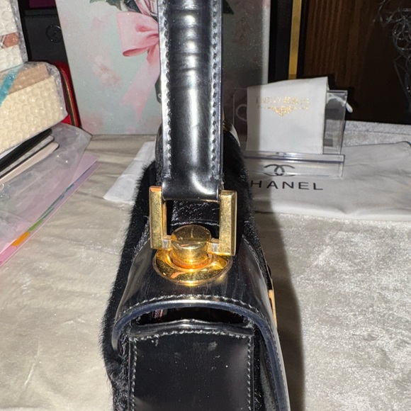 Dolce & Gabbana Vintage Black Calf Hair and Patton Leather Mini Bag - Picture 6 of 13